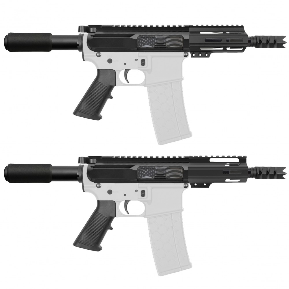 AR-15 5.56 NATO 5'' PISTOL KIT - SIDE CUT BILLET UPPER WITH 4'' HANDGUARD (OPTION AVAILABLE) AR-15 5.56 NATO 5'' PISTOL KIT - SIDE CUT BILLET UPPER WITH 4'' HANDGUARD (OPTION AVAILABLE)